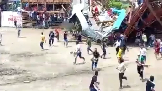 Cae grada en una Plaza de Toros de El Espinal, Colombia