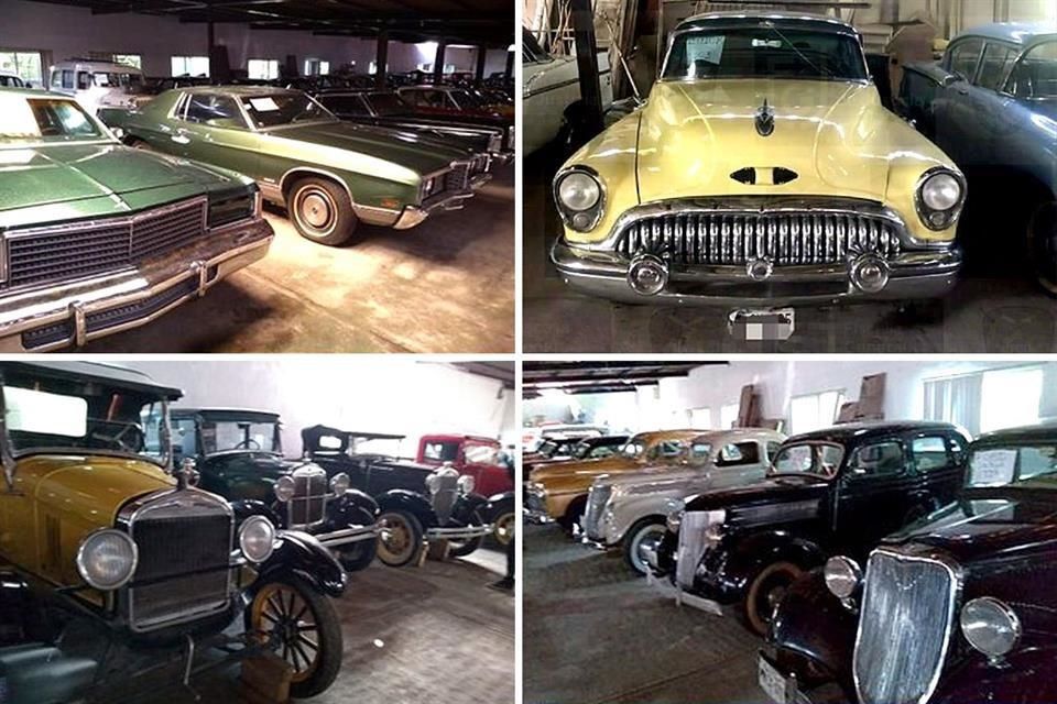 Los autos de colección dentro de una propiedad de Collins en Morelos (Foto: Especial)